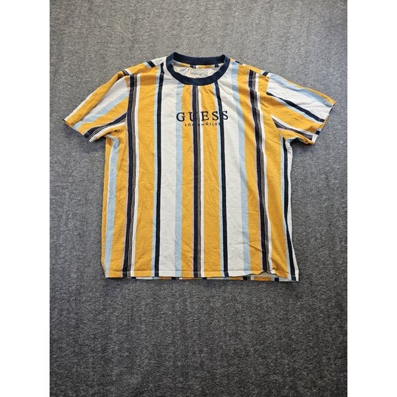 Guess Originals Vertical Striped T Shirt Mens XL Guess Los Angeles - Picture 1 of 8